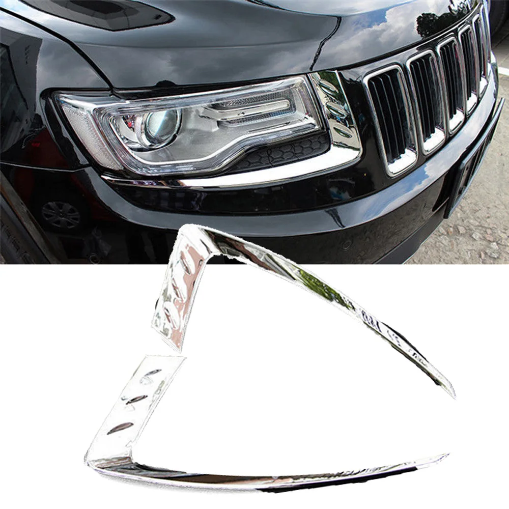 1 pair Silver Chrome Car Left Right Front Headlight Lamp Frame Cover Trim for Jeep Grand Cherokee 2014-2016 Car accessories
1 pair Silver Chrome Car Left Right Front Headlight Lamp Frame Cover Trim for Jeep Grand Cherokee 2014-2016 Car accessories