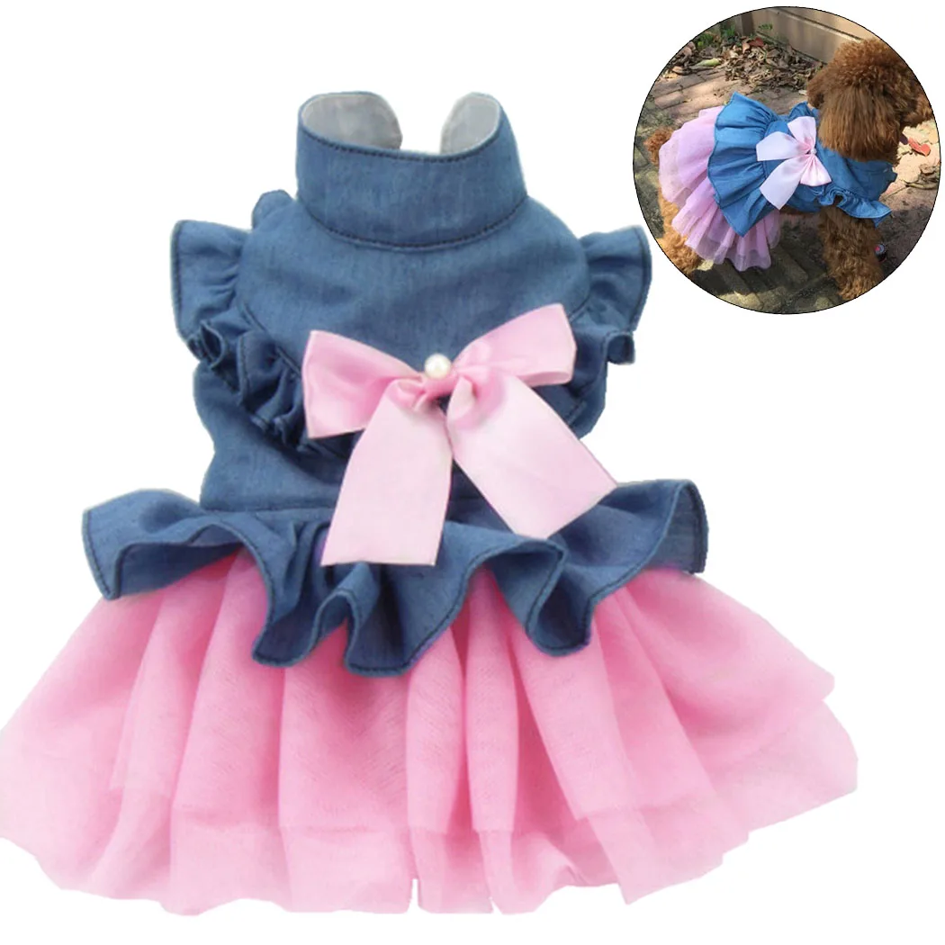 Fashion Spring And Summer Dog Wedding Dress Jean Summer Dog Clothes Cute Bow Princess Puppy Skirt Pet Clothing Accessories
Fashion Spring And Summer Dog Wedding Dress Jean Summer Dog Clothes Cute Bow Princess Puppy Skirt Pet Clothing Accessories