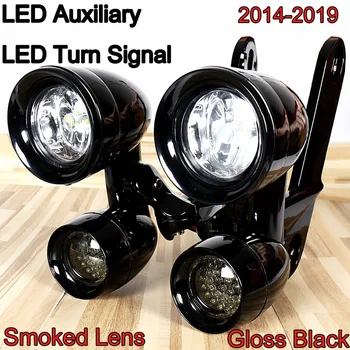 Gloss Black Fairing Mounted Driving Lights Smoked Turn Signals For Harley 2014-2019 Electra Street Glide CVO FLHTK FLHX FLH/T
Gloss Black Fairing Mounted Driving Lights Smoked Turn Signals For Harley 2014-2019 Electra Street Glide CVO FLHTK FLHX FLH/T