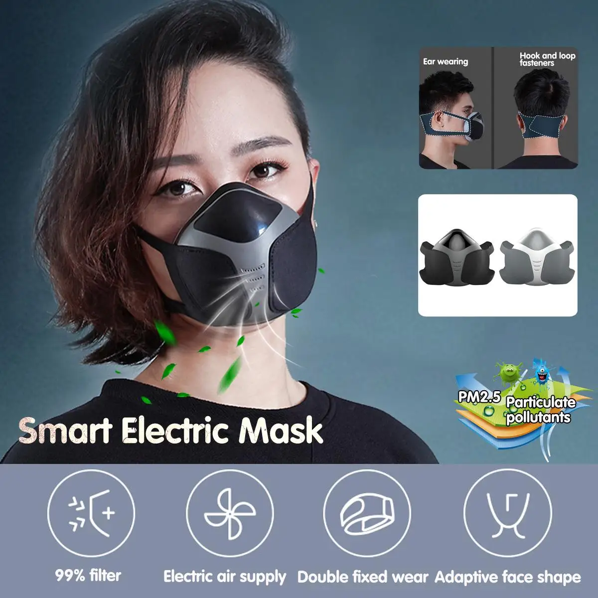 Intelligent Electric Dust Mask Anti-Fog Pm2.5 Formaldehyde Dust-Proof Active Air Mask Adult Smart Electric Mask
Intelligent Electric Dust Mask Anti-Fog Pm2.5 Formaldehyde Dust-Proof Active Air Mask Adult Smart Electric Mask