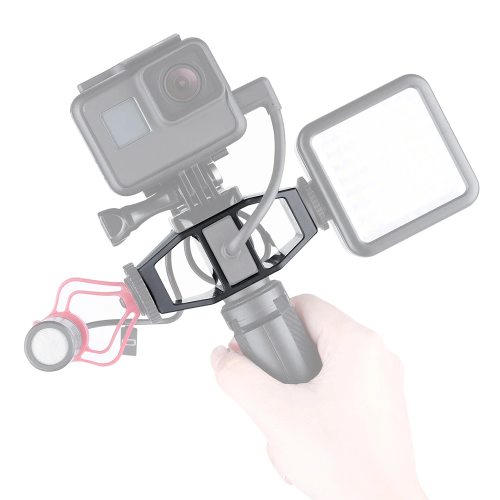 VIJIM GP-1 for GoPro Vlogging Setup Bracket Stand With 2 cold shoe mount which can be connected to video light and microphone
VIJIM GP-1 for GoPro Vlogging Setup Bracket Stand With 2 cold shoe mount which can be connected to video light and microphone