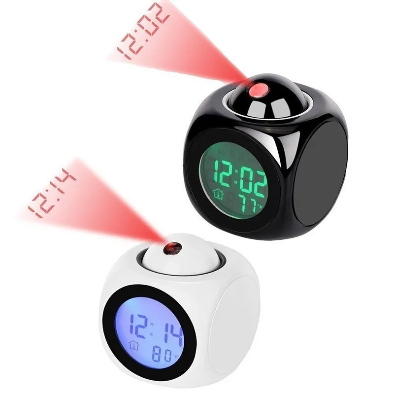 LCD Projection LED Display Time Digital Alarm Clock Talking Voice Prompt Thermometer Snooze Function Desk
LCD Projection LED Display Time Digital Alarm Clock Talking Voice Prompt Thermometer Snooze Function Desk