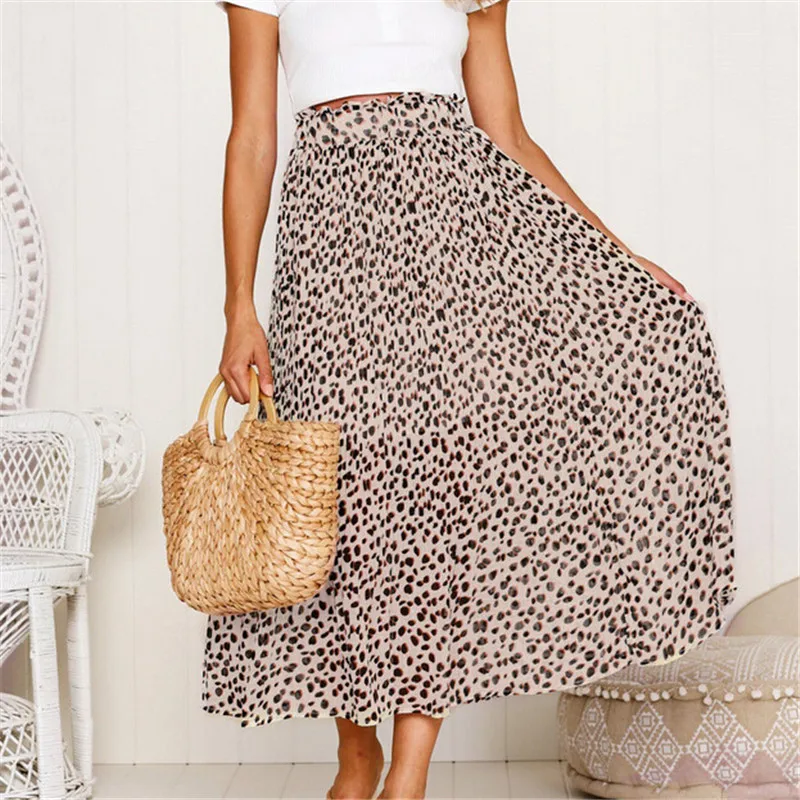 Womens Straight Pleated Long Maxi Skirts Leopard Printed Elastic Waist Skirt Female Evening Party Summer Beach Casual Skirts New
Womens Straight Pleated Long Maxi Skirts Leopard Printed Elastic Waist Skirt Female Evening Party Summer Beach Casual Skirts New