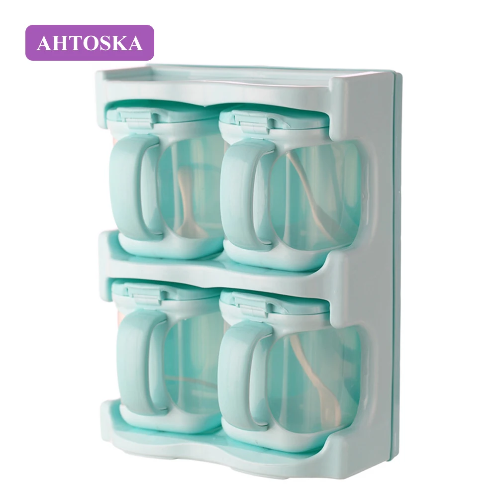 AHTOSKA 4pcs/set Transparent Spice Jar Simple Lid Seasoning Box Kitchen Tools Salt Condiment Cruet Storage Box
AHTOSKA 4pcs/set Transparent Spice Jar Simple Lid Seasoning Box Kitchen Tools Salt Condiment Cruet Storage Box