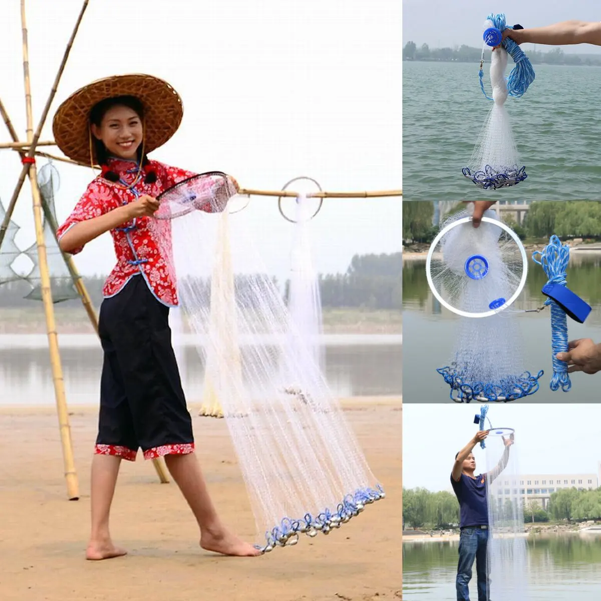 10ft Fishing Net Trap Bait Easy Hand Throw Casting Strong Nylon Mesh Netting Tackle Outdoor Fishnet Fishing Tools with Sinker
10ft Fishing Net Trap Bait Easy Hand Throw Casting Strong Nylon Mesh Netting Tackle Outdoor Fishnet Fishing Tools with Sinker