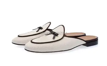 SHOOEGLE Handmade Shoes Men Casual Slippers Cute Bow-Knot Flats Slip On Plain Mules leisure loafers casual shoes men summer
SHOOEGLE Handmade Shoes Men Casual Slippers Cute Bow-Knot Flats Slip On Plain Mules leisure loafers casual shoes men summer