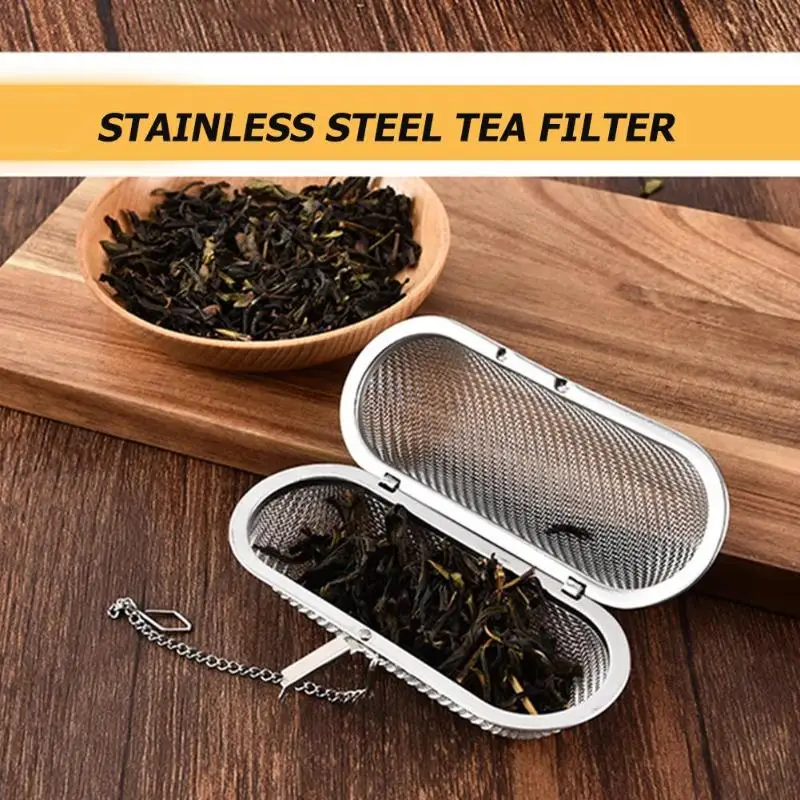 Reusable Stainless Steel Tea Strainer Locking Spice Rectangular Mesh Infuser Tea Ball Filter with Chain Stainless steel material
Reusable Stainless Steel Tea Strainer Locking Spice Rectangular Mesh Infuser Tea Ball Filter with Chain Stainless steel material