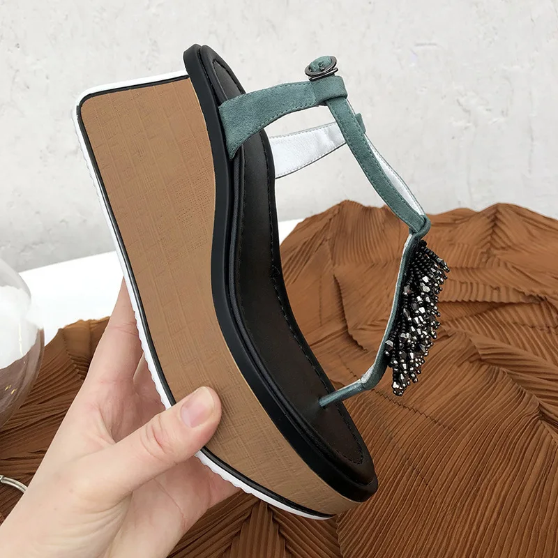 2019 Fashion Switch toe Platform Woman Shoes in Crystal Embellished Gladiator Casual Sandals with Mixed Color Wedges
2019 Fashion Switch toe Platform Woman Shoes in Crystal Embellished Gladiator Casual Sandals with Mixed Color Wedges