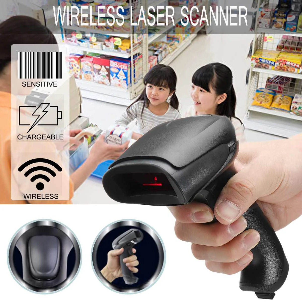 Barcode Scanner Wireless Bar Code Reader 2.4G Laser Barcode Scanner Appliance interface RS232 PS2 keyboard USB
Barcode Scanner Wireless Bar Code Reader 2.4G Laser Barcode Scanner Appliance interface RS232 PS2 keyboard USB