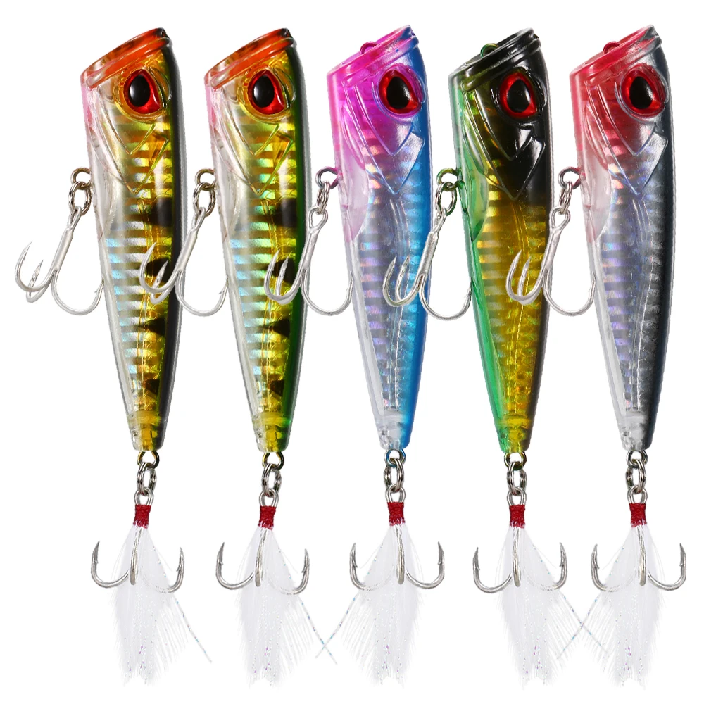 Floating Popper Lure Hard Fishing Bait Popper Fishing Lure Topwater 3D Artificial Fishing Bait Fishing Accessory for Carp Pesca
Floating Popper Lure Hard Fishing Bait Popper Fishing Lure Topwater 3D Artificial Fishing Bait Fishing Accessory for Carp Pesca