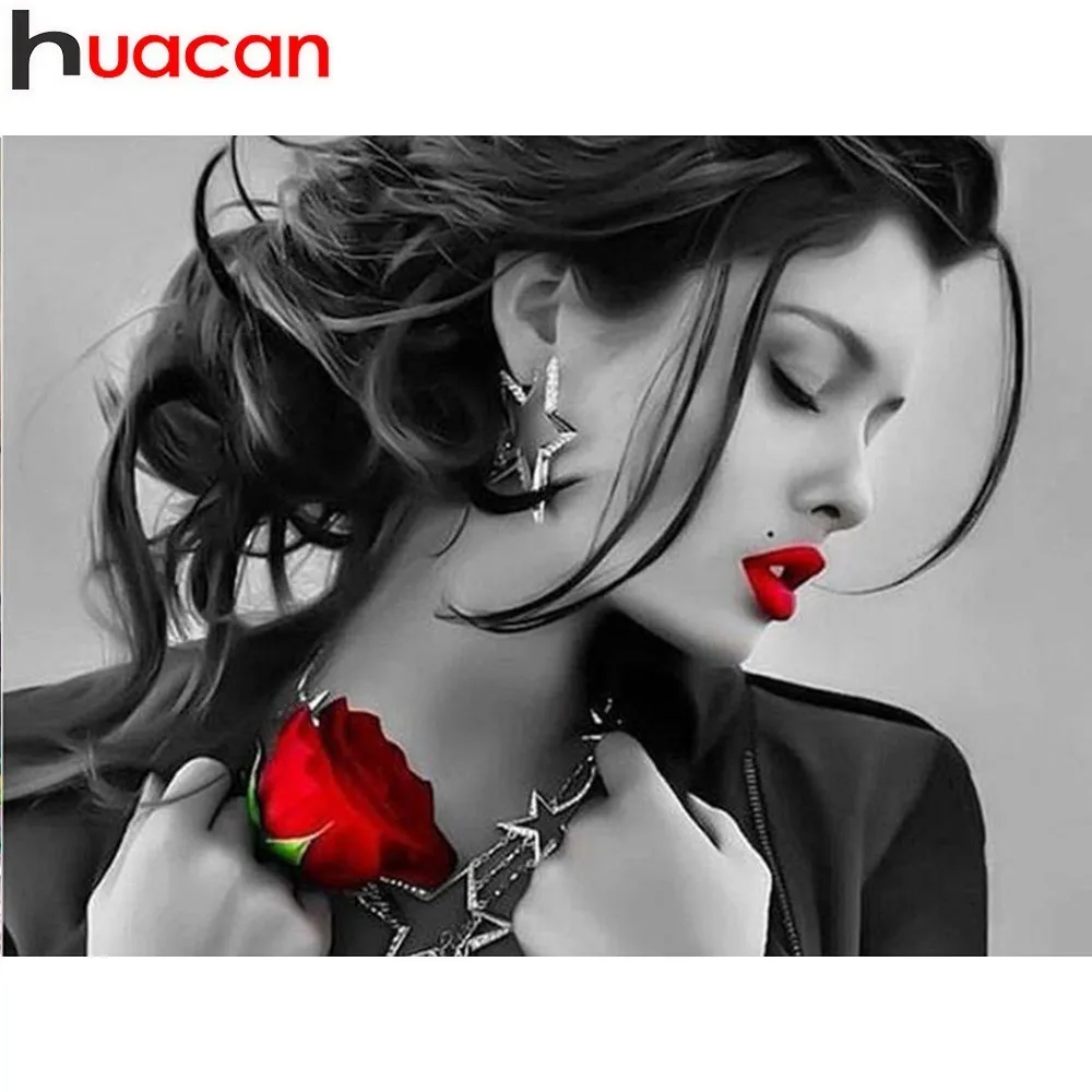HUACAN Diamond Embroidery Woman 5D Diamond Painting Rose Full Drill Square Picture Of Rhinestones DIY Diamond Mosaic
HUACAN Diamond Embroidery Woman 5D Diamond Painting Rose Full Drill Square Picture Of Rhinestones DIY Diamond Mosaic