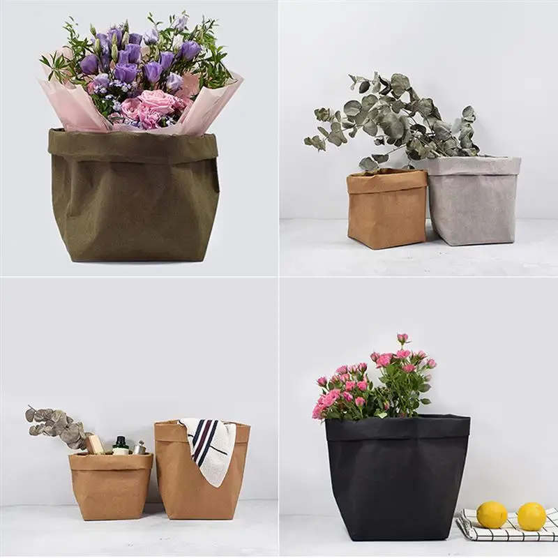 Washable Kraft Paper Container Reusable Paper Bag Organizer Flowerpot Planter Cover for Storage Decoration
Washable Kraft Paper Container Reusable Paper Bag Organizer Flowerpot Planter Cover for Storage Decoration