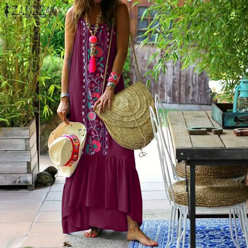Women Long Tank Dress ZANZEA 2019 Summer Casual Sleeveless Ruffled Floral Printed Beach Party Maxi Vest Vestidos Sundress
Women Long Tank Dress ZANZEA 2019 Summer Casual Sleeveless Ruffled Floral Printed Beach Party Maxi Vest Vestidos Sundress