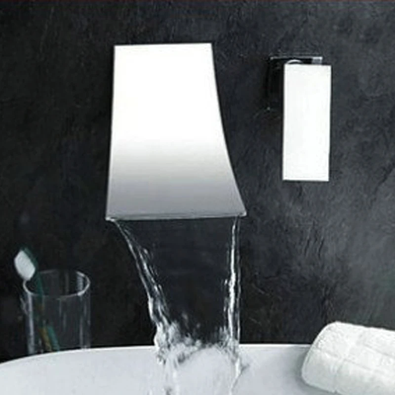 Waterfall Wall Mount Bathroom Faucet Single Handle Basin Mixer Tap Chrome Brass Spout Vanity Sink Spout Waterfall Faucets
Waterfall Wall Mount Bathroom Faucet Single Handle Basin Mixer Tap Chrome Brass Spout Vanity Sink Spout Waterfall Faucets