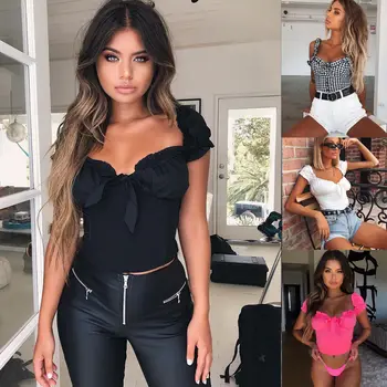 Harajuku Fashion Women T Shirt 2019 Summer New Kawaii Bowknot Ruffles Crop Top Sexy Deep V Tshirt Women Top Clothes Streetwear
Harajuku Fashion Women T Shirt 2019 Summer New Kawaii Bowknot Ruffles Crop Top Sexy Deep V Tshirt Women Top Clothes Streetwear