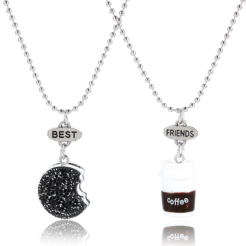 1 pair Stylish Coffee Cup Black Cookie BEST FRIENDS Pendant Necklace Rectangle Pendant For Best Friends Friendship Jewelry Gifts
1 pair Stylish Coffee Cup Black Cookie BEST FRIENDS Pendant Necklace Rectangle Pendant For Best Friends Friendship Jewelry Gifts