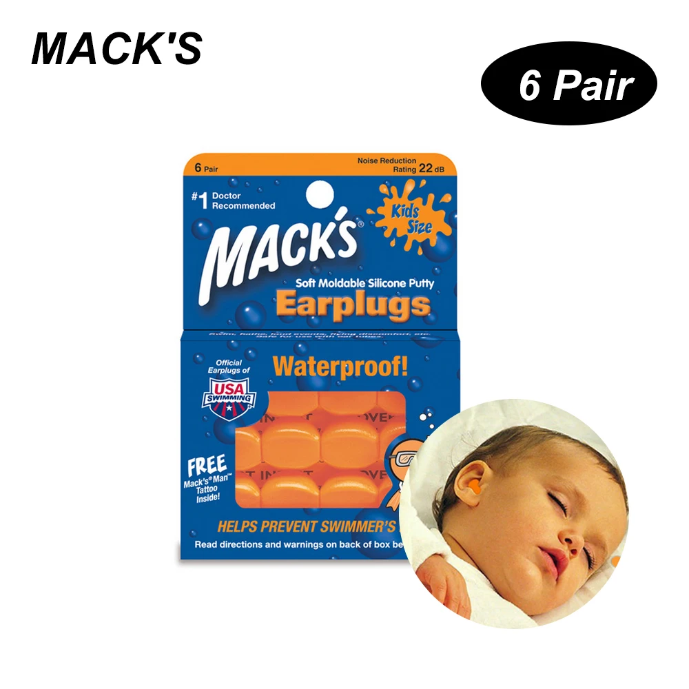 MACK'S 6 Pairs Anti-noise Silicone Earplugs Professional Waterproof Swimming Earplugs Anti-firecracker Soundproof Children Baby
MACK'S 6 Pairs Anti-noise Silicone Earplugs Professional Waterproof Swimming Earplugs Anti-firecracker Soundproof Children Baby