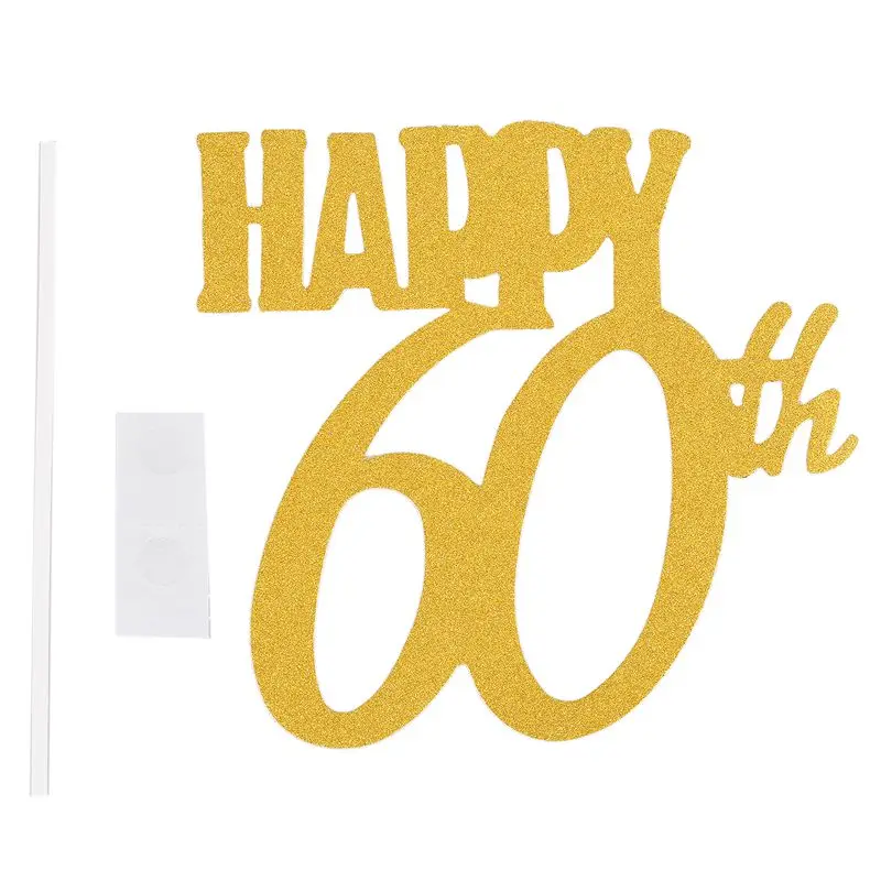 1pc Gold Happy 60th Topper Glitter Silhouette Wedding Cake Topper Wedding/Birthday/Party Cake Topper Cake Decoration
1pc Gold Happy 60th Topper Glitter Silhouette Wedding Cake Topper Wedding/Birthday/Party Cake Topper Cake Decoration