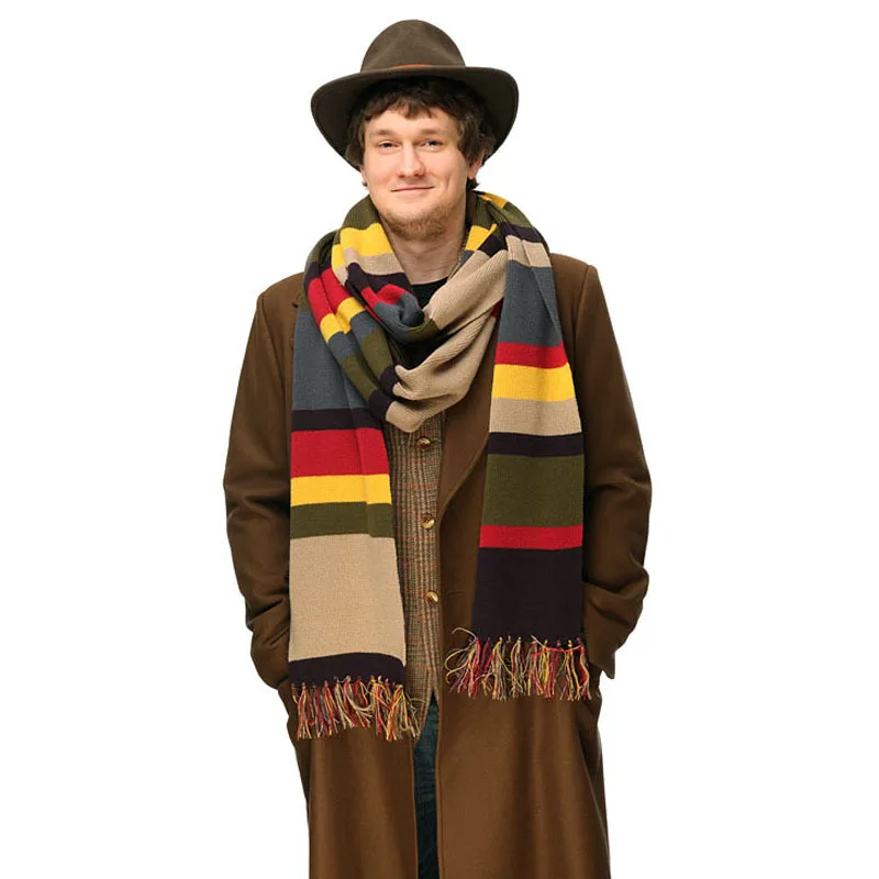 

Dr Doctor Who Scarf Delxue Stripes Tom Baker Scarf Winter Warm Super Long Shawl Cosplay Costume Gift Adult Men