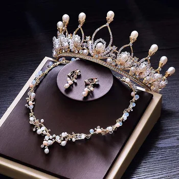 Baroque Headband Wedding Pearl Tiara Girl Crown Gold Bridal Hair Accessories Hairwear Jewelry Bride Jewellery Set Big Headpieces
Baroque Headband Wedding Pearl Tiara Girl Crown Gold Bridal Hair Accessories Hairwear Jewelry Bride Jewellery Set Big Headpieces