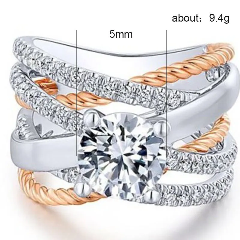 Silver 925 jewels rose gold rings Gold ring stainless steel Creative geometric lines rose gold-plated two-tone ringenH001
Silver 925 jewels rose gold rings Gold ring stainless steel Creative geometric lines rose gold-plated two-tone ringenH001