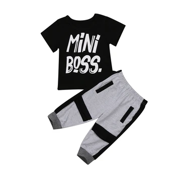 CANIS 2019 New 2 pieces Toddler Boy Clothes Short sleeve Mini Boss Print T Shirt Top and Pants Set Children Baby Boy Outfit
CANIS 2019 New 2 pieces Toddler Boy Clothes Short sleeve Mini Boss Print T Shirt Top and Pants Set Children Baby Boy Outfit