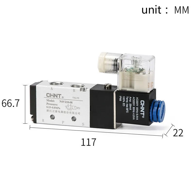 CHINT Electromagnetic Valve 4v210-08 Two Position Five Way Reversing Valve 24v 12v Coil Valve 220v
CHINT Electromagnetic Valve 4v210-08 Two Position Five Way Reversing Valve 24v 12v Coil Valve 220v