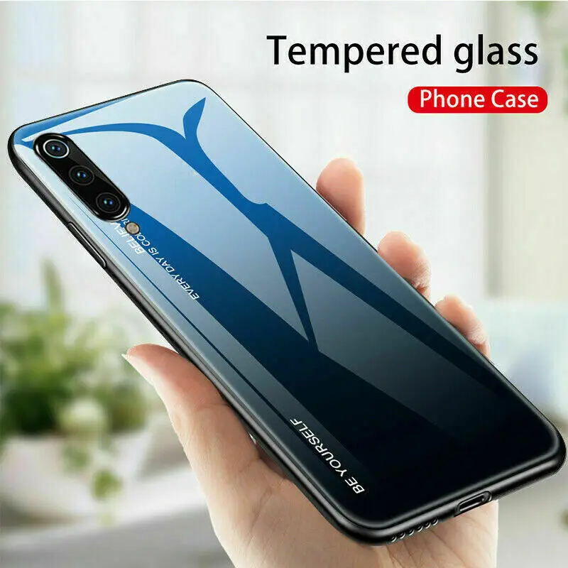 Градиентный чехол из закаленного стекла для Xiao mi 9 Red Note 7 Pro Pocophone F1 8 A2 Lite 6X 5X A1