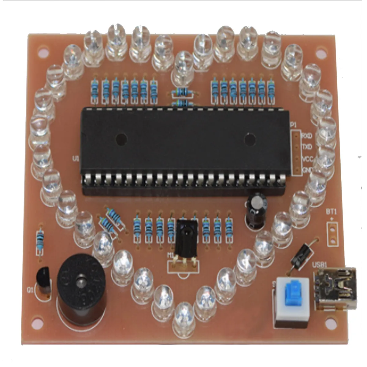 51 SCM Pink DIY Electronic Kit Heart Shape Colorful LED Module Love Heart Shape Light Components
51 SCM Pink DIY Electronic Kit Heart Shape Colorful LED Module Love Heart Shape Light Components