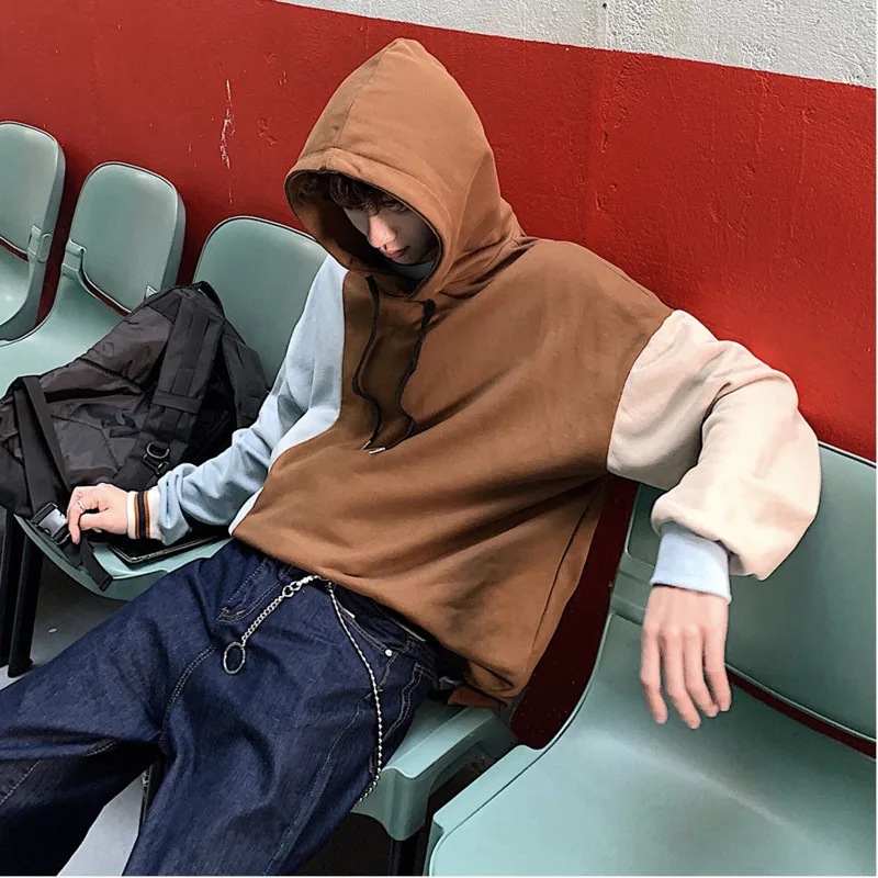 Men's Sweatshirt 2019 Spring New Hooded Turtleneck Sweatshirt Ribbon Splicing Solid Color Teen Sweatshirt Casual Men's Wear
Men's Sweatshirt 2019 Spring New Hooded Turtleneck Sweatshirt Ribbon Splicing Solid Color Teen Sweatshirt Casual Men's Wear