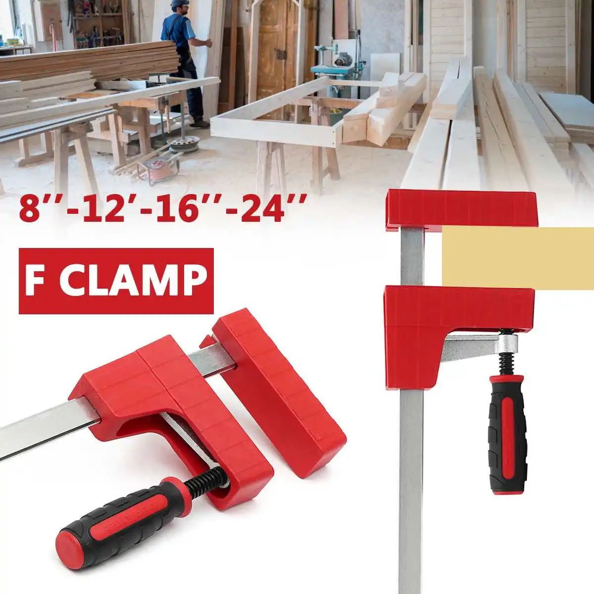 8/12/16/24 inch Heavy F Clamp Parallel Tool 80mm Depth Adjustable DIY Woodworking Wood Clamping Carpenter Clamps Grip
8/12/16/24 inch Heavy F Clamp Parallel Tool 80mm Depth Adjustable DIY Woodworking Wood Clamping Carpenter Clamps Grip