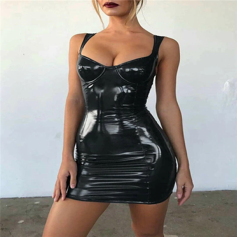 Leather Bodycon dress Women Sexy Latex Faux Leather club Bodycon dress women club Party Strappy sleeveless bodycon dress
Leather Bodycon dress Women Sexy Latex Faux Leather club Bodycon dress women club Party Strappy sleeveless bodycon dress