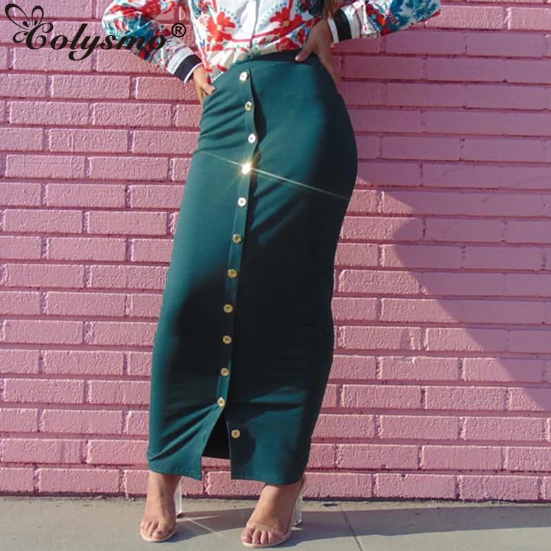 Colysmo New Winter long Skirts Womens High Waist Bodycon Sexy Skirt Casual Retro Button Front Slit Midi Pencil Skirt Falda
Colysmo New Winter long Skirts Womens High Waist Bodycon Sexy Skirt Casual Retro Button Front Slit Midi Pencil Skirt Falda