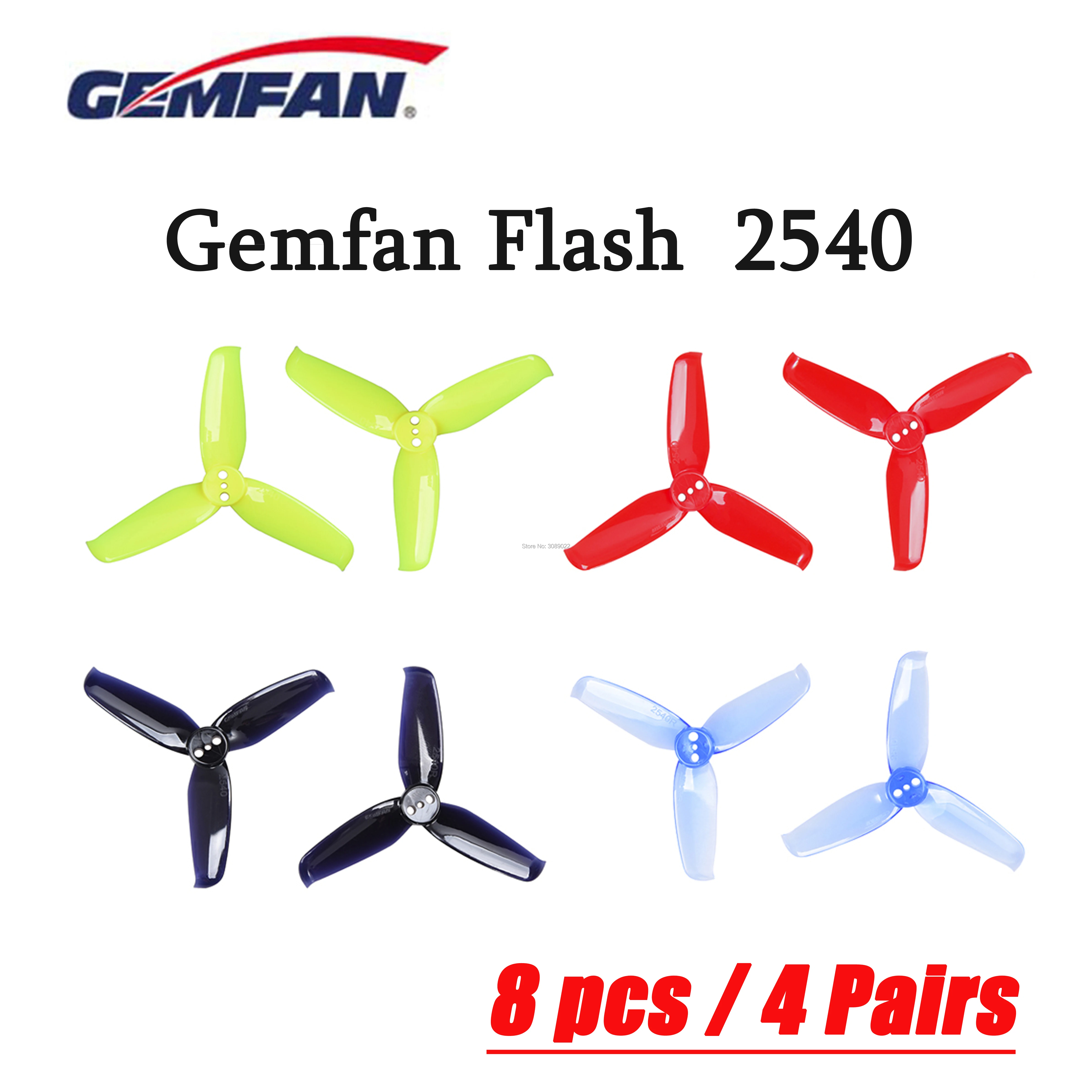 8 шт./4 пары Gemfan Flash 2540 2,5x4 2,5 дюймов 3-лопастной пропеллер с 1,5mm монтажное отверстие для 1105 1106 мотор Радиоуправляемый гоночный автомобиль
8 шт./4 пары Gemfan Flash 2540 2,5x4 2,5 дюймов 3-лопастной пропеллер с 1,5mm монтажное отверстие для 1105 1106 мотор Радиоуправляемый гоночный автомобиль