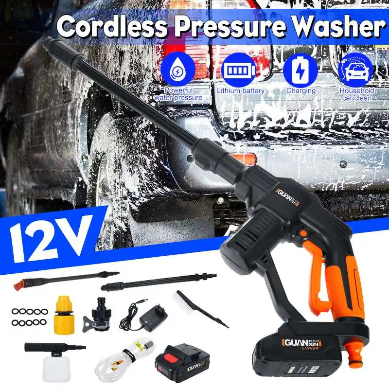 18V Portable Cordless Car Washer Machine 12V High Pressure Electric Water Guns Nozzle Hose Pump Foam Lance Battery Rechargable
18V Portable Cordless Car Washer Machine 12V High Pressure Electric Water Guns Nozzle Hose Pump Foam Lance Battery Rechargable