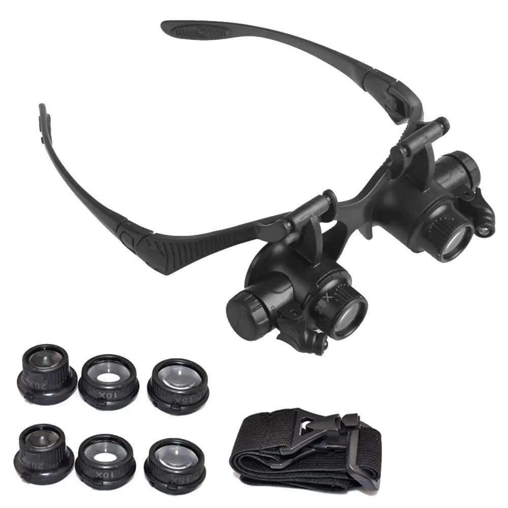 Magnifying Glass 10X 15X 20X 25X Eye Jewelry Watch Repair Magnifier Glasses With 2 LED Lights New Loupe Microscope
Magnifying Glass 10X 15X 20X 25X Eye Jewelry Watch Repair Magnifier Glasses With 2 LED Lights New Loupe Microscope