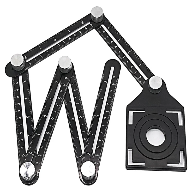 Glass Ceramic Tile Hole Locator Multi Template 6 Folding Rulers Measuring Tool Angle Ruler With Drill Guide Woodworking Gauges
Glass Ceramic Tile Hole Locator Multi Template 6 Folding Rulers Measuring Tool Angle Ruler With Drill Guide Woodworking Gauges