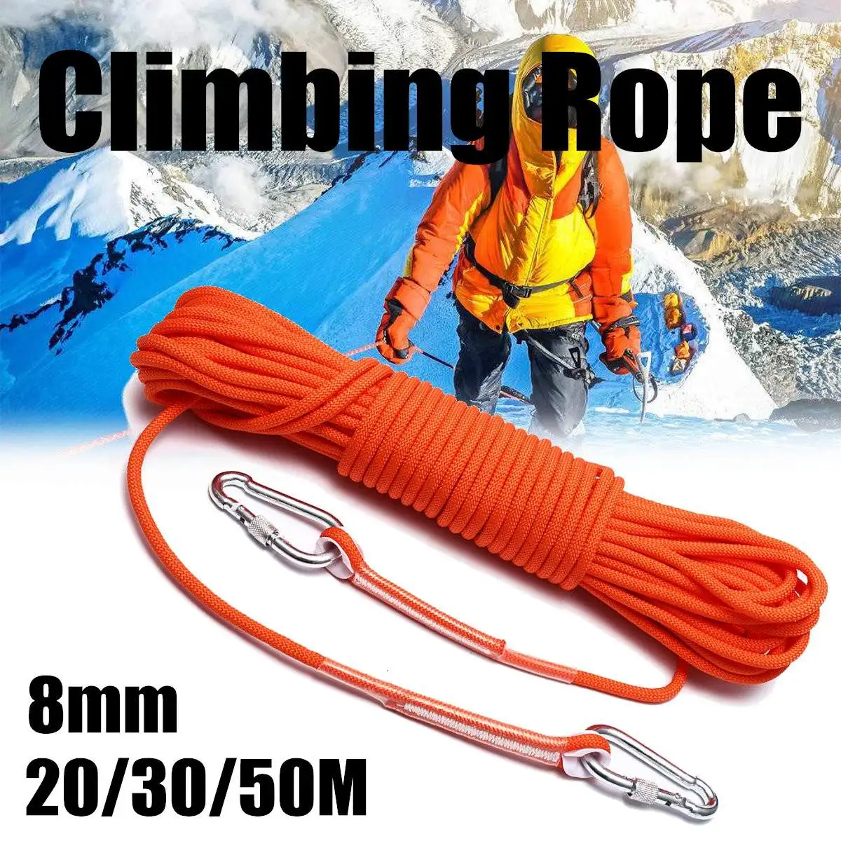 20/30/50M Outdoor Climbing Rope 8mm Escape Rope Ice Climbing Equipment Water Rescue Parachute Rope Metal Buckle Survival Tools
20/30/50M Outdoor Climbing Rope 8mm Escape Rope Ice Climbing Equipment Water Rescue Parachute Rope Metal Buckle Survival Tools