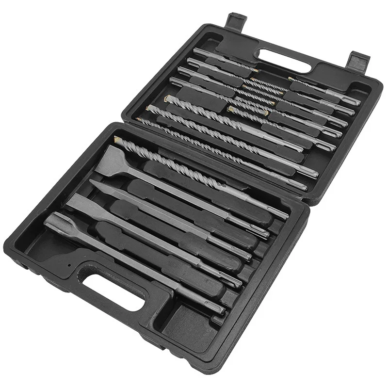 Electric Hammer Drill Plastic Box Round Handle Bit Electric Hammer Tip Chisel Flat Wall Shovel Chisel Combination Set 17PCS
Electric Hammer Drill Plastic Box Round Handle Bit Electric Hammer Tip Chisel Flat Wall Shovel Chisel Combination Set 17PCS
