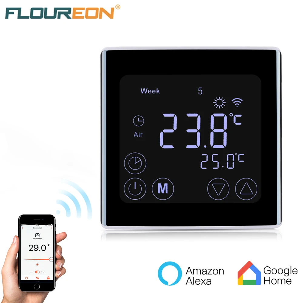WIFI Thermostats LCD Touch Screen Temperature Controller Regulator Programming Heating Thermostat Floor Heating Electric Heater
WIFI Thermostats LCD Touch Screen Temperature Controller Regulator Programming Heating Thermostat Floor Heating Electric Heater