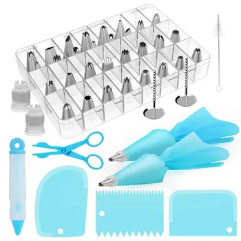 42-Piece Cake Decorating Supplies Tips Kits Baking cupcake Icing Tips Pastry Bags Smoothers Flower Nails Coupler
42-Piece Cake Decorating Supplies Tips Kits Baking cupcake Icing Tips Pastry Bags Smoothers Flower Nails Coupler