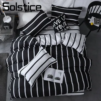 Solstice Home Textile King Queen Twin Duvet Cover Pillowcase Flat Bed Sheet Stripe White Black Girl Teen Boy Bedding Linens Sets
Solstice Home Textile King Queen Twin Duvet Cover Pillowcase Flat Bed Sheet Stripe White Black Girl Teen Boy Bedding Linens Sets
