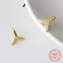 Korea New Style 925 Sterling Silver Earring for Women Simple Fashion Chic Zircon Gold Mermaid Tail Stud Earring Jewelry
Korea New Style 925 Sterling Silver Earring for Women Simple Fashion Chic Zircon Gold Mermaid Tail Stud Earring Jewelry