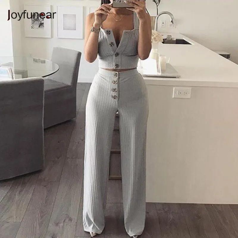 Joyfunear Knitted Sexy Two Piece Set Chandal Mujer Two Piece Set Top and Pants Button Design Autumn Tracksuit For Women Outfits
Joyfunear Knitted Sexy Two Piece Set Chandal Mujer Two Piece Set Top and Pants Button Design Autumn Tracksuit For Women Outfits