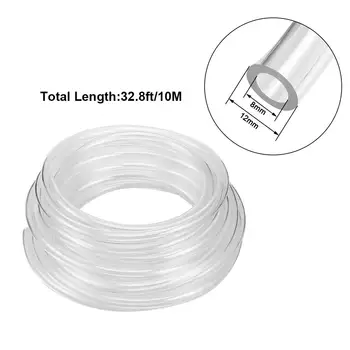 ELEG-12mm X 8mm Pneumatic Air PU Hose Pipe Tube 10 Meter 32.8ft Clear