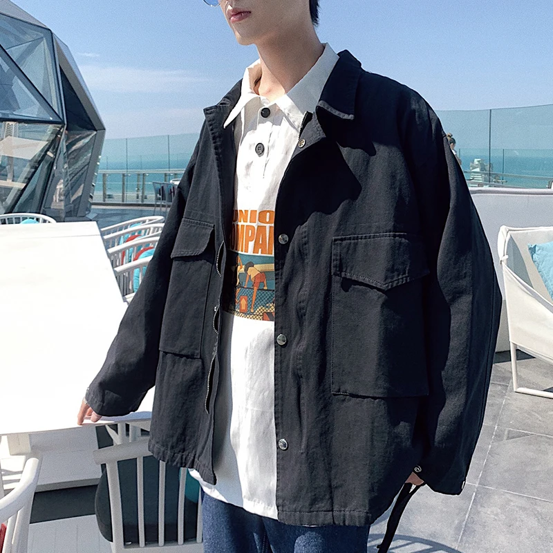 Spring New Jacket Men Fashion Solid Color Casual Tooling Wind Jacket Man Streetwear Trend Wild Hip Hop Loose Bomber Jacket
Spring New Jacket Men Fashion Solid Color Casual Tooling Wind Jacket Man Streetwear Trend Wild Hip Hop Loose Bomber Jacket