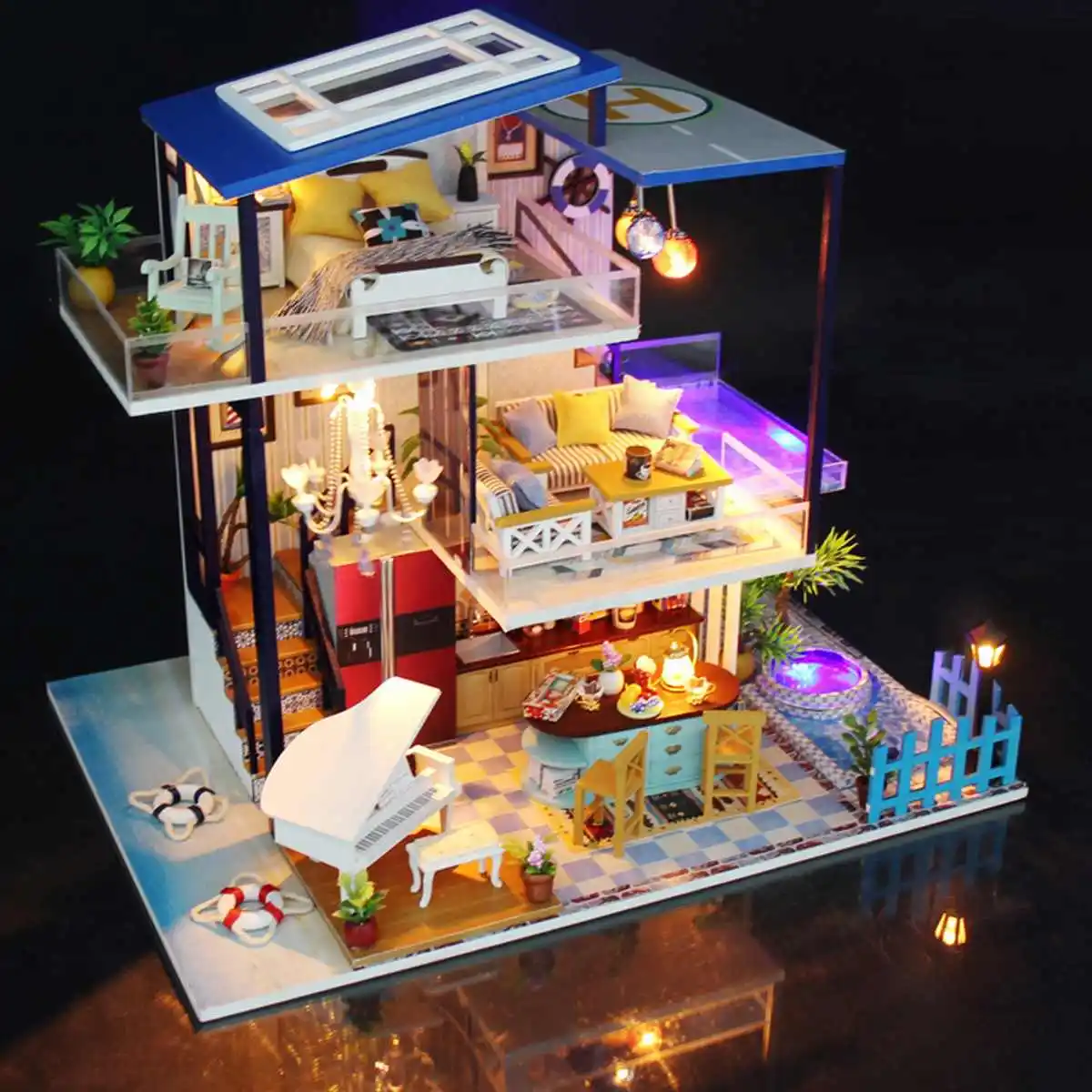 LBLA new Three Layer DIY Doll House 3D Wooden Doll Houses Miniature Dollhouse Furniture Kit Toys for Children Love Gift
LBLA new Three Layer DIY Doll House 3D Wooden Doll Houses Miniature Dollhouse Furniture Kit Toys for Children Love Gift