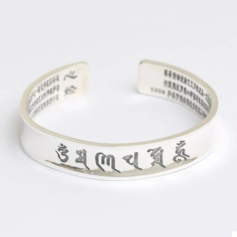 Hand Engraving S999 Silver OM Lotus Bracelets Retro Women Charm Bangles Jewelry Bracelet Bijoux Femme Korea Pulseira Armband
Hand Engraving S999 Silver OM Lotus Bracelets Retro Women Charm Bangles Jewelry Bracelet Bijoux Femme Korea Pulseira Armband