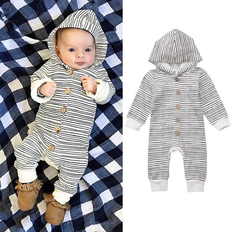 Newborn Clothes Baby Boys Girls Striped Hooded Romper Outfits New Born Baby Costume Infant Jumpsuit Toddler Hot Sale One-Pieces
Newborn Clothes Baby Boys Girls Striped Hooded Romper Outfits New Born Baby Costume Infant Jumpsuit Toddler Hot Sale One-Pieces