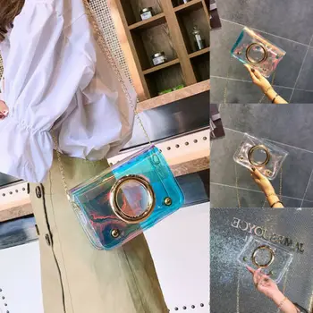 Women Transparent PVC Clear Chain Jelly Bag Tote Messenger Shoulder Bag Coin Purses Transparent Laser square Package
Women Transparent PVC Clear Chain Jelly Bag Tote Messenger Shoulder Bag Coin Purses Transparent Laser square Package